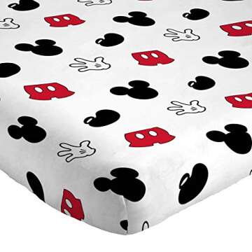 Jay Franco Disney Mickey Mouse Cute Faces Full Sheet Set - Super Soft and Cozy Kid’s Bedding - Fad...