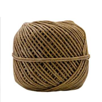 Beneroots 200ft 100% Organic Hemp Wick with Natural Beeswax Coating, 1mm Size, Slow Burn, No Dripping, Free of Obnoxious Fume