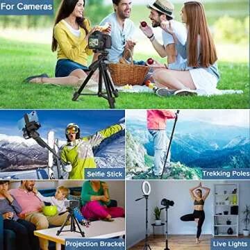 Camera Tripod 69 Inch, Patented 3-Way Swivel Portable Phone Tripod Professional Aluminum Alloy Travel Phone Camera Stand Monopod for Canon Nikon GoPro DSLR, DV Video Camcorder, Smartphone Black