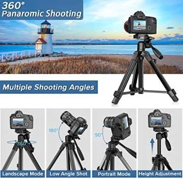 Camera Tripod 69 Inch, Patented 3-Way Swivel Portable Phone Tripod Professional Aluminum Alloy Travel Phone Camera Stand Monopod for Canon Nikon GoPro DSLR, DV Video Camcorder, Smartphone Black