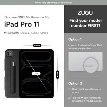 Zugu Case for iPad Pro 11 (M4) 2024, Slim Protective Cover with Apple Pencil Holder, Auto Wake/Sleep...