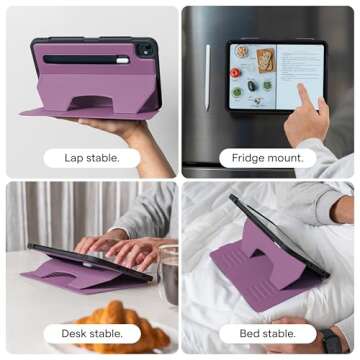 Zugu Case for iPad Pro 11 (M4) 2024, Slim Protective Cover with Apple Pencil Holder, Auto Wake/Sleep, Multiple Viewing Angles, iPad Pro 11 Inch Cover, Phone Protector, Berry Purple