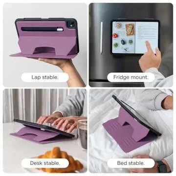 Zugu Case for iPad Pro 11 (M4) 2024, Slim Protective Cover with Apple Pencil Holder, Auto Wake/Sleep, Multiple Viewing Angles, iPad Pro 11 Inch Cover, Phone Protector, Berry Purple