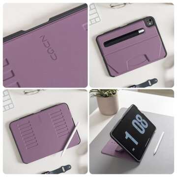 Zugu Case for iPad Pro 11 (M4) 2024, Slim Protective Cover with Apple Pencil Holder, Auto Wake/Sleep, Multiple Viewing Angles, iPad Pro 11 Inch Cover, Phone Protector, Berry Purple