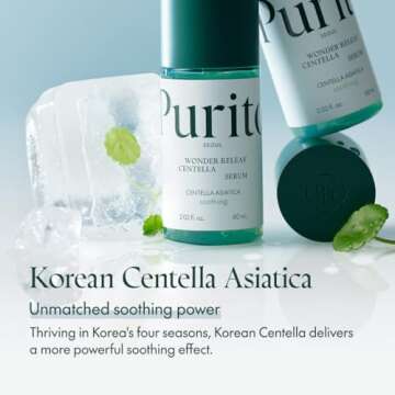 PURITO Centella Serum, Korean Centella, for All Skin Types, Ampoule, Soothing, Calming, Facial Serum for face, Vegan & Cruelty-Free, Korean Skin Care, 60ml 2fl.oz
