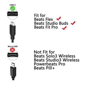Charger Cord Fit for Beats Charger, Beats Flex, Studio Buds +, Fit Pro, Studio Pro Wireless Earbuds Headphone USB Type C Cable