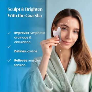 PLANTIFIQUE Stainless Steel Gua Sha | Facial Tool | Skin Massage for Face Body Eyes Neck Heart Style...
