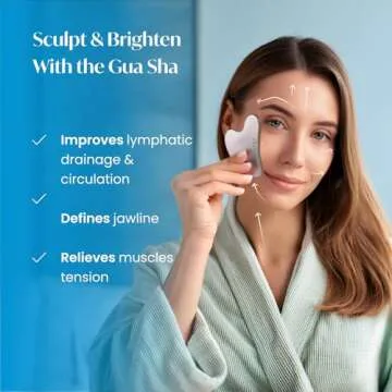 PLANTIFIQUE Stainless Steel Gua Sha | Facial Tool | Skin Massage for Face Body Eyes Neck Heart Style...