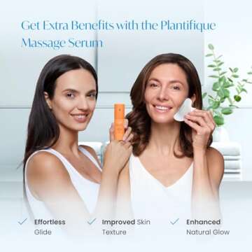 PLANTIFIQUE Stainless Steel Gua Sha | Facial Tool | Skin Massage for Face Body Eyes Neck Heart Style with Travel Pouch | Skin Care Gift