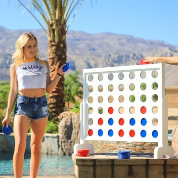 GoSports Giant Wooden Connect 4 Game - Fun for All Ages