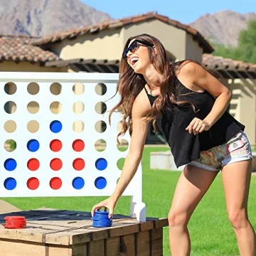 GoSports Giant Wooden Connect 4 Game - Fun for All Ages