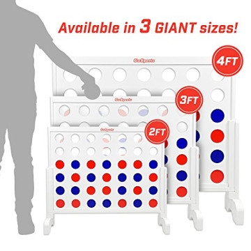 GoSports Giant Wooden Connect 4 Game - Fun for All Ages