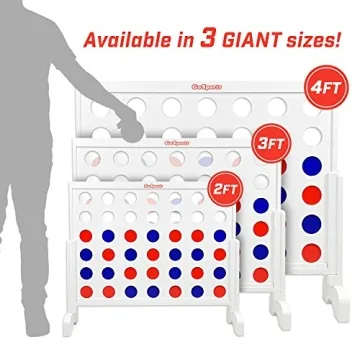 GoSports Giant Wooden Connect 4 Game - Fun for All Ages