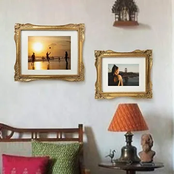 ASOWIN 11 x 14 Antique Picture Frame with Vintage Gold Design