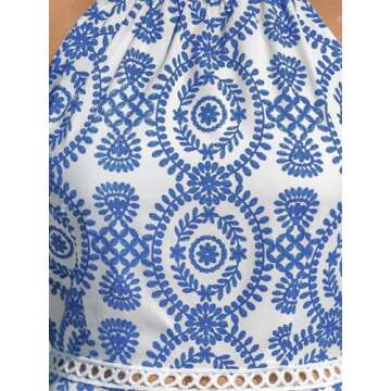 CUPSHE Women's Blue Paisley Halterneck Summer Midi Dress