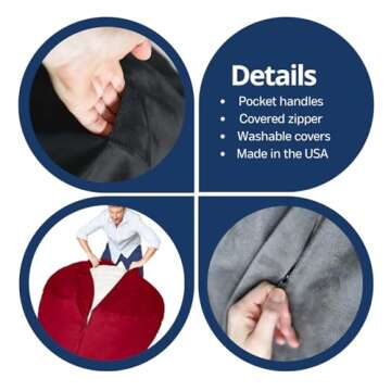Luxurious 7ft Bean Bag Chair - Soft & Washable Comfort