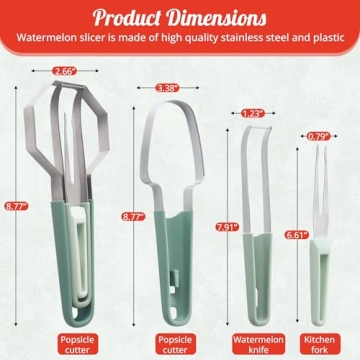 TY & TAY 4-in-1 Watermelon Cutter Set for Easy Fruit Prep