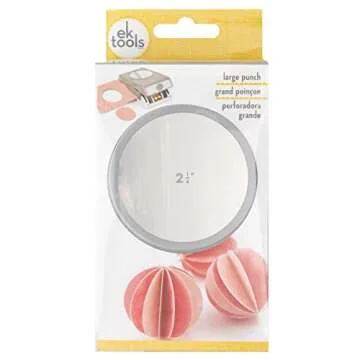 EK Tools Large Circle Crafting Punch, 2.25 inch, Silver, with Safety Lock, create perfect Circles fo...