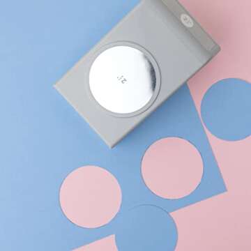 EK Tools Large Circle Crafting Punch, 2.25 inch, Silver, with Safety Lock, create perfect Circles for Handmade Cards, Scrapbooking, Gift Tags, Invitations, Decorations, and More