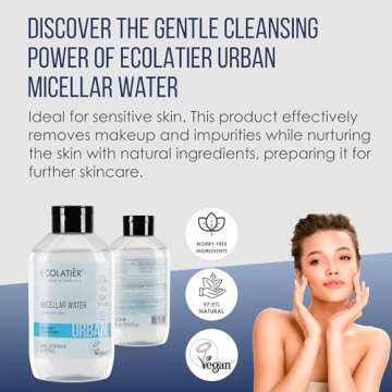 Micellar Water for Sensitive Skin with Organic Aloe Vera - 99.1% Natural Ingredients, Vegan, Hydrati...
