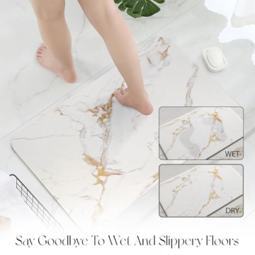 Stylish FILTA Bath Stone Mat for Quick Drying & Safety