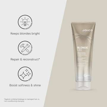 Joico Blonde Life Brightening Conditioner | For Blonde Hair | Illuminate Hydration & Softness | Add Softness & Smoothness | Sulfate Free | With Monoi & Tamanu Oil | 8.5 Fl Oz