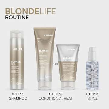 Joico Blonde Life Brightening Conditioner | For Blonde Hair | Illuminate Hydration & Softness | Add Softness & Smoothness | Sulfate Free | With Monoi & Tamanu Oil | 8.5 Fl Oz