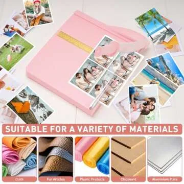 Paper Cutter, Paper Slicer with Safety Guard and Blade Lock, 12" Cut Length Guillotine Paper Cutter with 16 Sheet Capacity, Paper Cutters and Trimmers for Cardstock Cardboard (Pink)