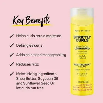 Marc Anthony Frizz Sealing Conditioner, Strictly Curls - Curly Hair Conditioner with Shea Butter & V...