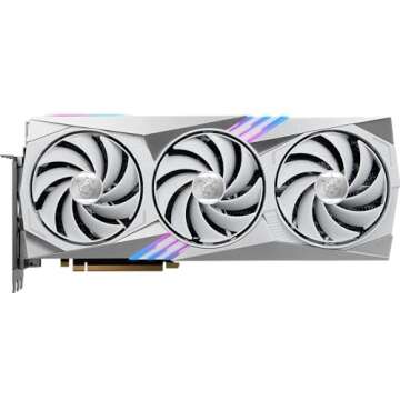 MSI Gaming RTX 4070 Ti SUPER 16G GAMING X TRIO WHITE Graphics Card - Optimal Gaming Performance with...