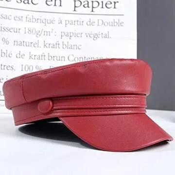 Danse Jupe PU Leather Sailor Hat for Trendy Women