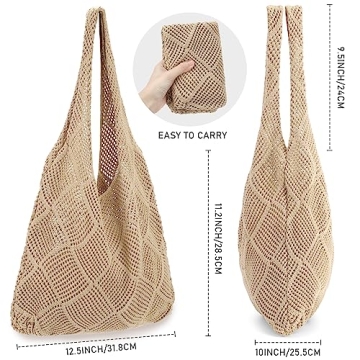 hatisan Crochet Beach Tote Bag - Stylish & Spacious