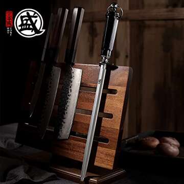 MITSUMOTO SAKARI 10 inch Knife Sharpening Steel Honing Rod, Japanese High Carbon Flat Honing Steel, Professional Kitchen Steel Knife Sharpener (ABS Handle & Powerful Magnet)