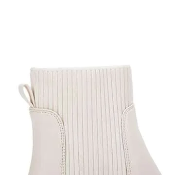 Coutgo Women’s Chelsea Platform Ankle Boots Elastic Slip On Chunky Block Heel Lug Sole Booties