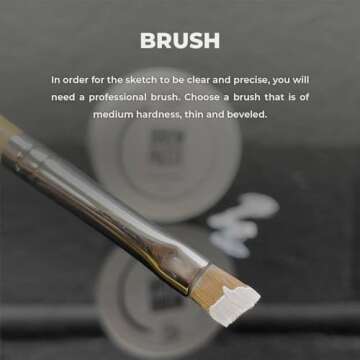 Brow Mapping Kit with White Brow Paste [Large 15g Bottle] White Brow Mapping String [30 m ] and 2 Eyebrow Brush Set for Microblading Supplies, PMU Supplies and Brow Brush Microblading Kit; Brow brush