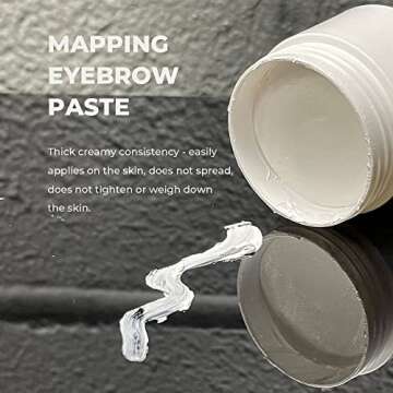 Brow Mapping Kit with White Brow Paste [Large 15g Bottle] White Brow Mapping String [30 m ] and 2 Eyebrow Brush Set for Microblading Supplies, PMU Supplies and Brow Brush Microblading Kit; Brow brush