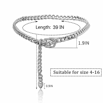 Bniealsy Boho Belly Chain Adjustable Silver Body Jewelry