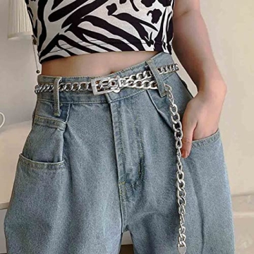 Bniealsy Boho Belly Chain Adjustable Silver Body Jewelry