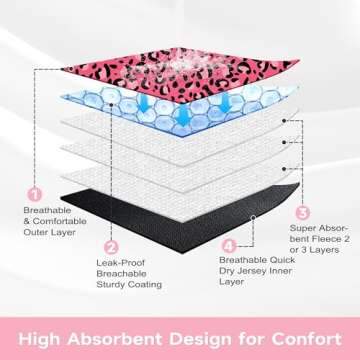 Paw Legend Washable Reusable Female Dog Period Diapers for Heat Doggie Puppy Diapers for Female Dogs (3 Pack, Leopard, Large)