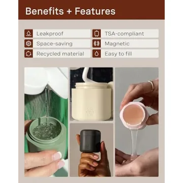 Cadence Travel Containers for Body Care - Leakproof and Modular