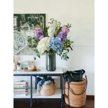 SUMTIPHUN 3 Pcs Purple Large Delphinium Artificial Flowers 31.5 inches Real Touch Latex Larkspur Gift for Mom Modern Home Decor Living Room Kitchen Wedding Party Table Centerpiece