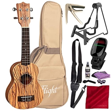 Kremona Flight DUS 322 Designer Series Soprano Ukulele with 3D Chromatic Tuner & Quick-Change Capo D...
