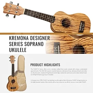 Kremona Flight DUS 322 Ukulele Bundle with Tuner & Capo