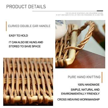 Fantasy Garden Serving Tray with handles 100% handmade Platter for Party Bar Kitchen Dinner Outdoor (Rattan)