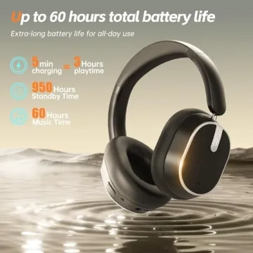 MMWOWARTS Noise Cancelling Bluetooth Headphones with 60H Playtime