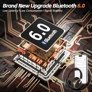 MMWOWARTS Noise Cancelling Bluetooth Headphones with 60H Playtime