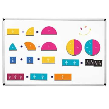 156 PCS Magnetic Fraction Tiles Circles, Educational Math Learning Manipulatives Set for Preschool Elementary School.