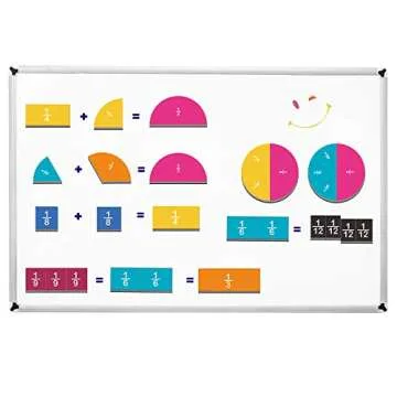 156 PCS Magnetic Fraction Tiles Circles, Educational Math Learning Manipulatives Set for Preschool Elementary School.