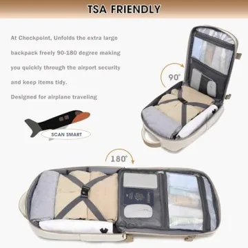 Large 35L Travel Backpack for Women - Perfect Carry-On Bag