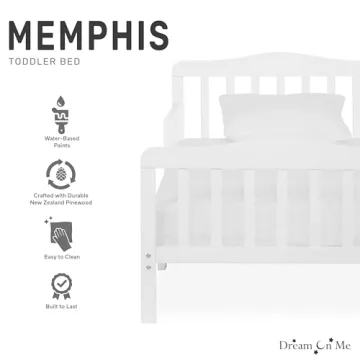 Dream On Me Classic Toddler Bed with Safety Rails and Style